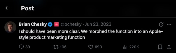 Brian Chesky tweet